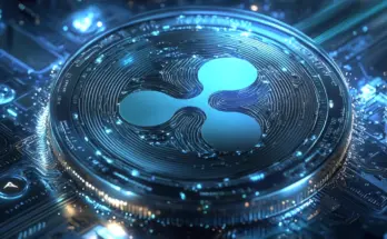 ripple xrp coin in blau
